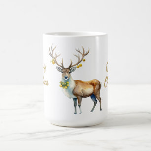Reindeer Gold Baubles Frohen Weihnachten Kaffeetasse