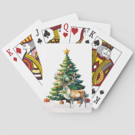 Reindeer Gold Baubles Frohen Weihnachten Spielkarten