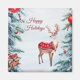 Reindeer Holiday Christmas Magnet
