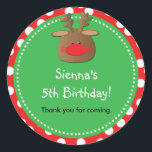 Reindeer Holiday Christmas Polka Dot Favor Sticker<br><div class="desc">Rentier Holiday Weihnachten Polka Dot Gefallen Sticker. Anpassen mit jedem Text.</div>