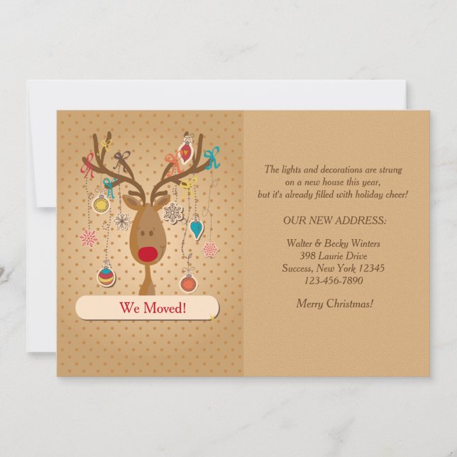 Reindeer Holiday Moving Faire-part (Devant)
