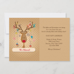 Reindeer Holiday Moving Faire-part