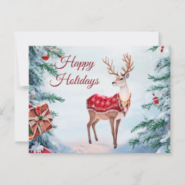 Reindeer Holiday Postkarte