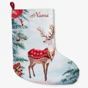 Reindeer Holiday Strumpf Großer Weihnachtsstrumpf
