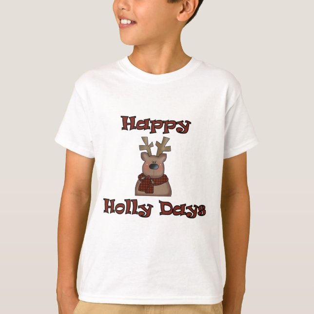 Reindeer Holly Days Tshirts et cadeaux (Devant)