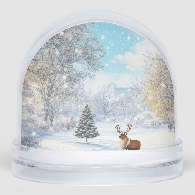 Reindeer in the winter schneekugeln (Vorderseite)