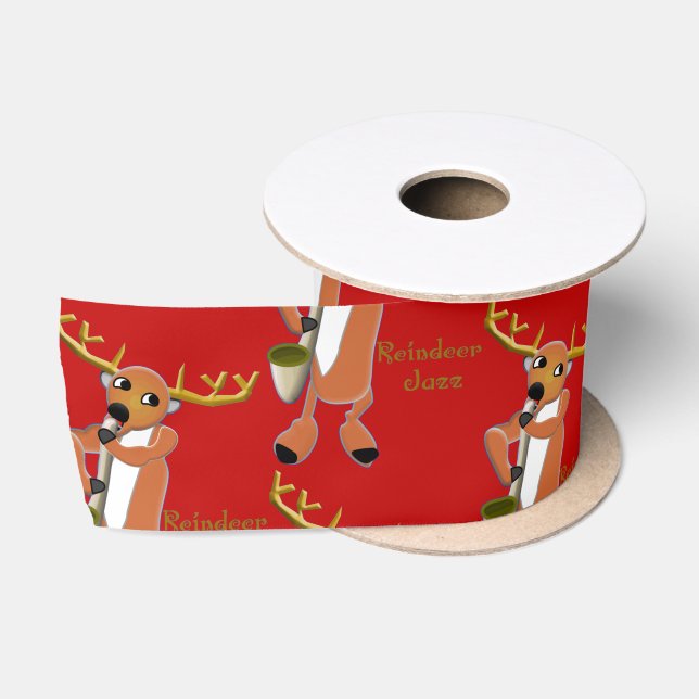 Reindeer Jazz Wrapping Paper Satinband (Spule)