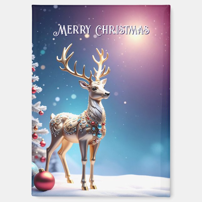 Reindeer Jewels Christmas Holiday Magnet (Vorderseite)