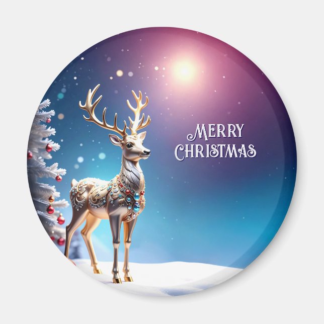 Reindeer Jewels Christmas Holiday Magnet (Vorne)