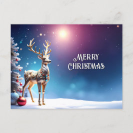 Reindeer Jewels Christmas Holiday Postcard Postkarte