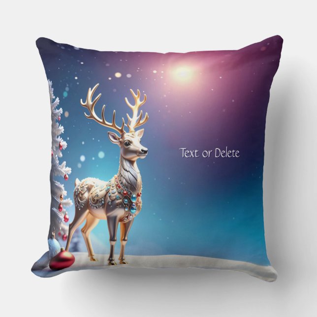 Reindeer Jewels Weihnachts-Weihnachtsbaum Kissen (Vorderseite)