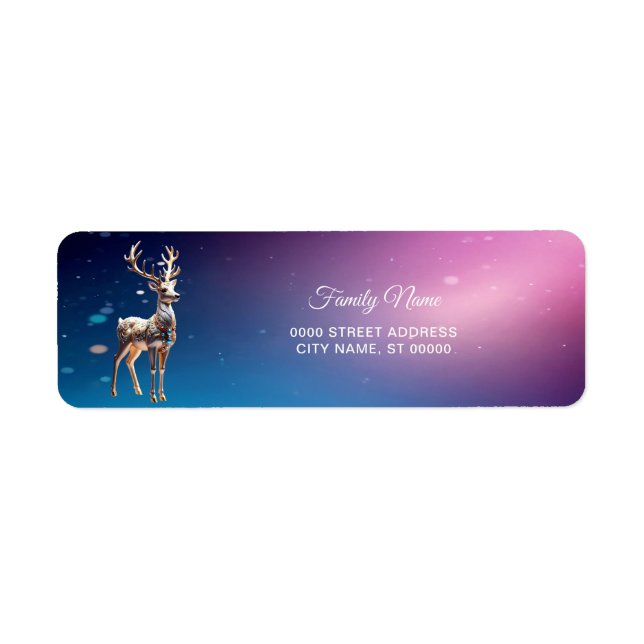 Reindeer Jewels Weihnachtsrücksendetikett (Vorne)