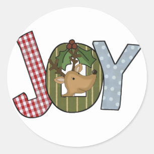 Reindeer Joy Holiday Tshirts und Geschenke Runder Aufkleber