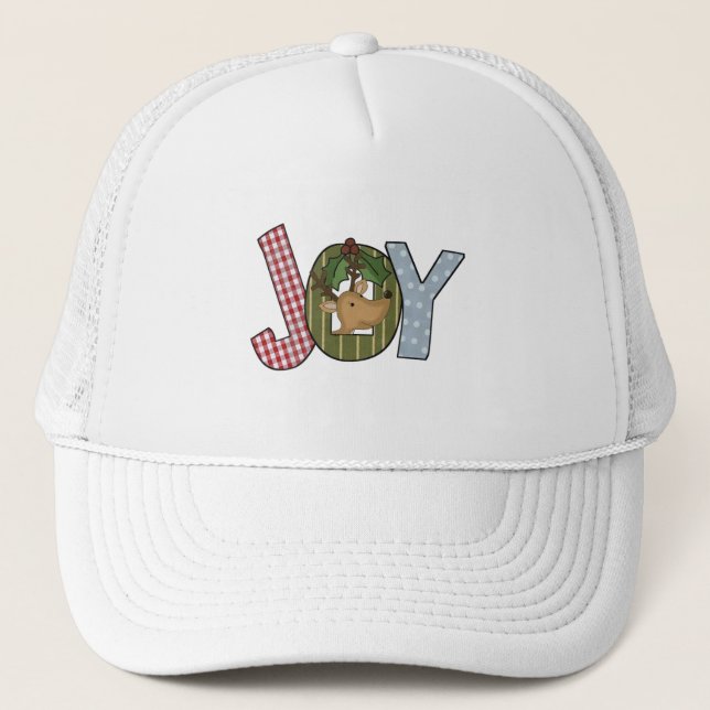 Reindeer Joy Holiday Tshirts und Geschenke Truckerkappe (Vorderseite)