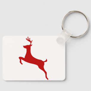 Reindeer Jump Christmas Red Silhouette Trucker Hat Schlüsselanhänger