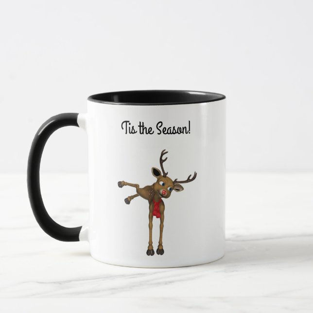 Reindeer Kickup Heels Niedlich Cartoon Tasse (Links)