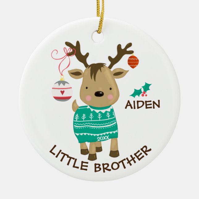 Reindeer Little Brother Weihnachtsschmuck (Vorne)