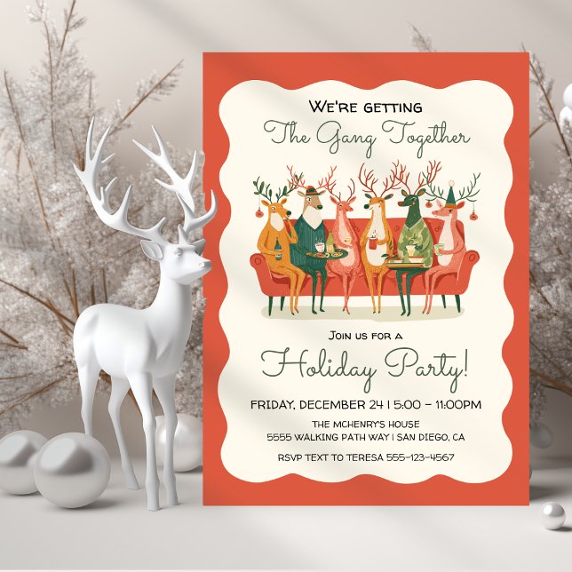 Reindeer lustige Office Holiday Party Friendsmas Einladung (Von Creator hochgeladen)