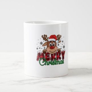 Reindeer Merry Christmas SVG PNG Jumbo-Tasse