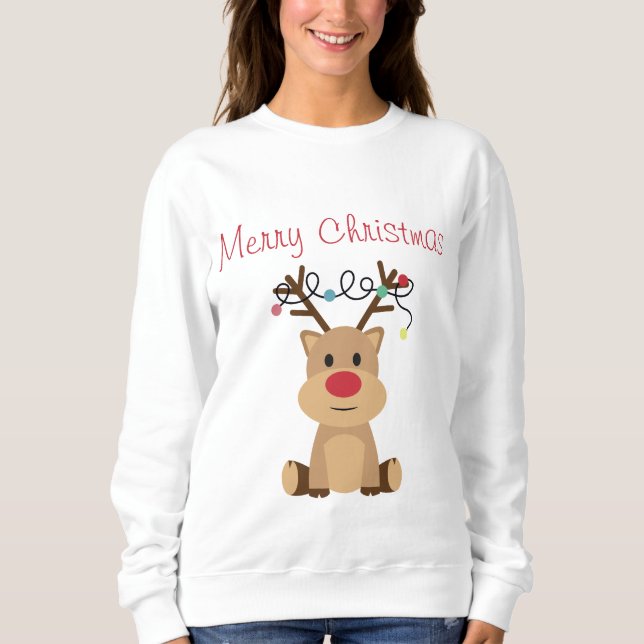 Reindeer Merry Christmas Sweatshirt (Vorderseite)