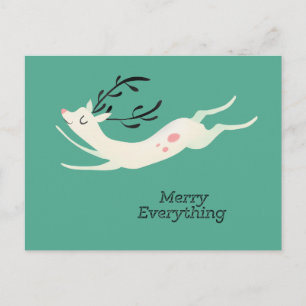 Reindeer Merry Everything Feiertagspostkarte