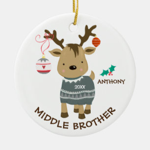 Reindeer Middle Brother Ornement de Noël