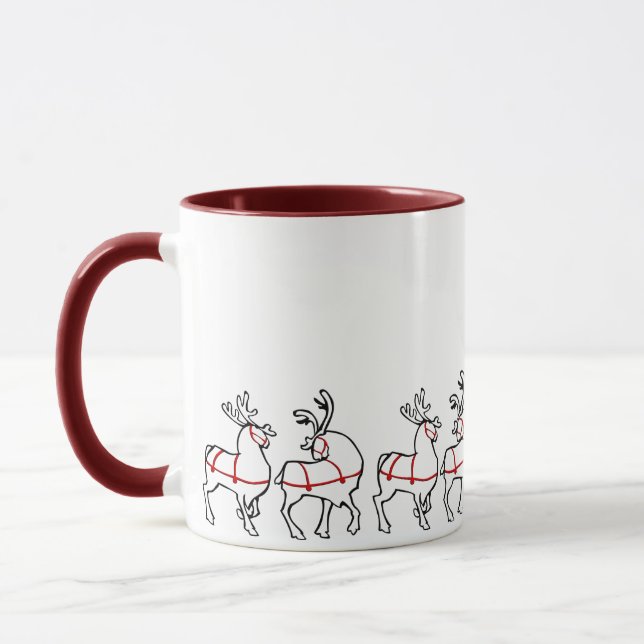 Reindeer Mug Coffee Cup Festive Cadeaux de Noël (Gauche)