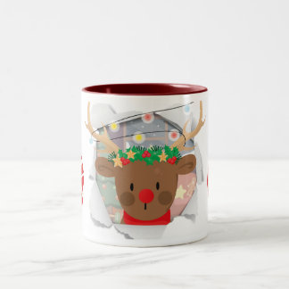 Reindeer Mug For Gifting Zweifarbige Tasse