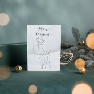 Reindeer Mute Blue Gray Lined Winter Weihnachten