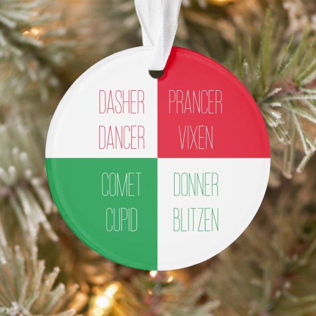 REINDEER NAMEN AkrylCircle Ornament (Baum)