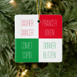 REINDEER NAMES KERAMIK KERAMIKORNAMENT