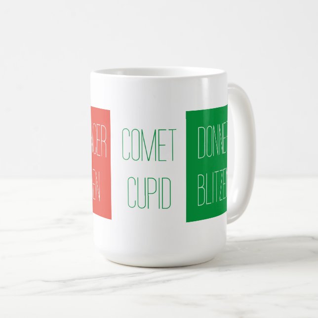 REINDEER NAMES Tall White Tasse (VorderseiteRechts)