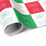 REINDEER NAMES Wrapping Paper Geschenkpapier<br><div class="desc">Das Design dieses REINDEER NAMES-Packpapiers ist der Name des Rentiers des Weihnachtsmanns. * Matching Produkte sind in der Kategorie REINDEER NAMES meines Shops erhältlich. ** Wenn Sie dieses Design auf einen anderen Produkttyp, eine andere Form oder Größe übertragen möchten, Karo bitte zuerst in meinem Shop, um zu sehen, ob ich...</div>