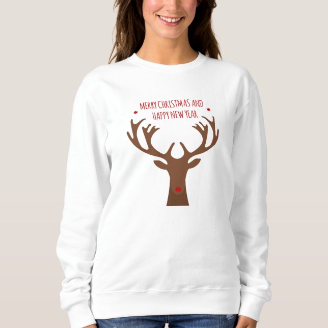 Reindeer Noel Emblem Sweatshirt (Vorderseite)