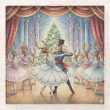 Reindeer Nutcracker Ballet, Glass Coaster
