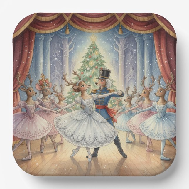 Reindeer Nutcracker Ballet, Paper Plates Pappteller (Vorderseite)