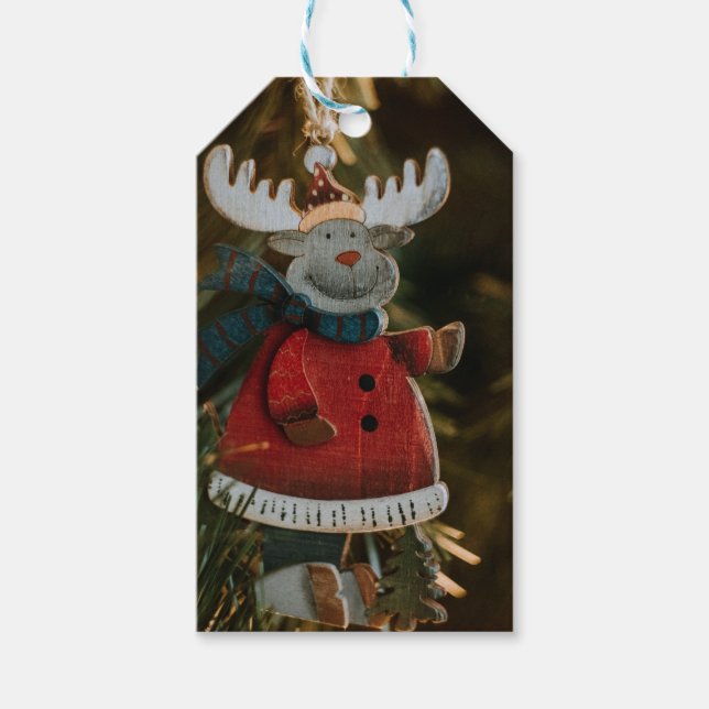 Reindeer Ornament Christmas Geschenkanhänger (Vorderseite)