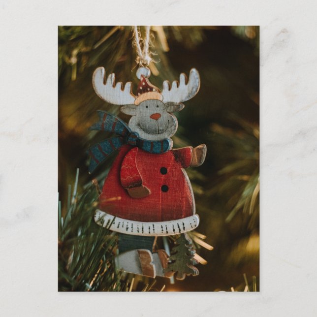 Reindeer Ornament Christmas Postkarte (Vorderseite)
