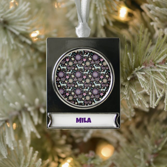 Reindeer Paterna Christmas Banner-Ornament Silber (Baum)