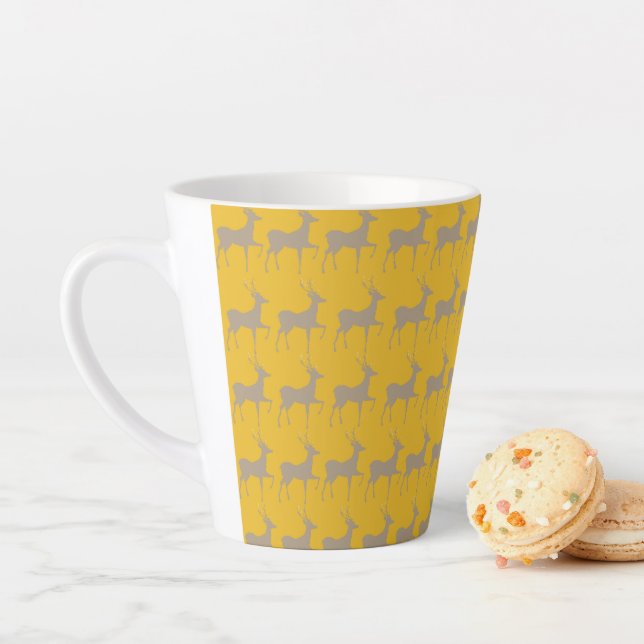 Reindeer Pattern Latte Mug - Mustard Yellow Christ Milchtasse (Beispiel)