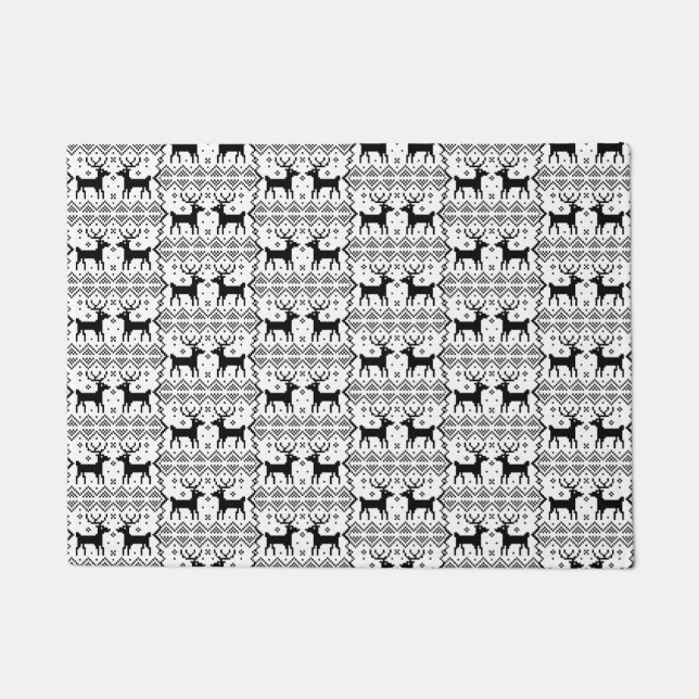 Reindeer Pattern Winter Theme Weihnachtsfeiertag Fußmatte (Vorderseite)