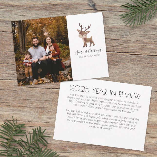 Reindeer Photo Christmas Card Feiertagskarte (Von Creator hochgeladen)