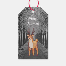 Reindeer, Pixel Art, pixelart Merry Christmas  Geschenkanhänger