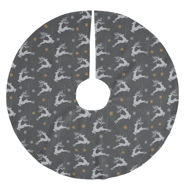 Reindeer Polyester Weihnachtsbaumdecke (Vorderseite)