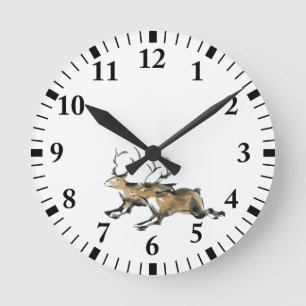 Reindeer Runde Wanduhr