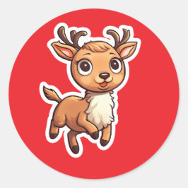 Reindeer Runder Aufkleber