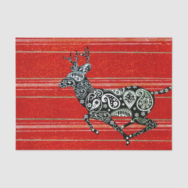 REINDEER RUNNING CHRISTMAS TISSUPAPIER SEIDENPAPIER (Vorderseite)