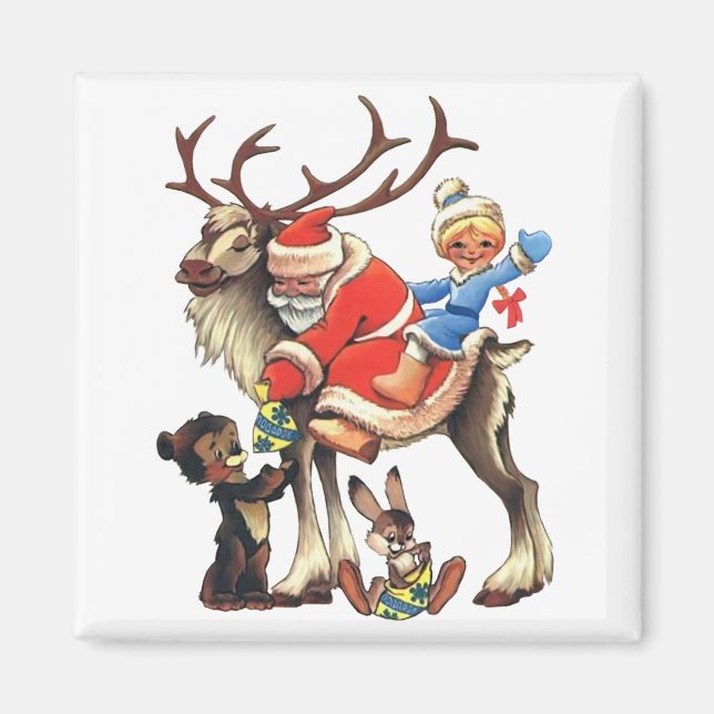 Reindeer Santa Magnet (Vorne)