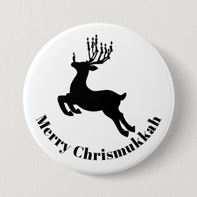 Reindeer Silhouette Chrismukkah Button (Vorderseite)
