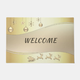 Reindeer Sleigh Christmas Balls Doormat Fußmatte